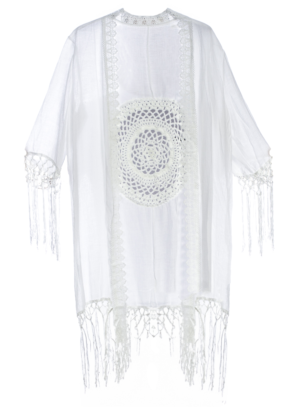COVER-UP TRAFORATO CON FRANGE, T.U.